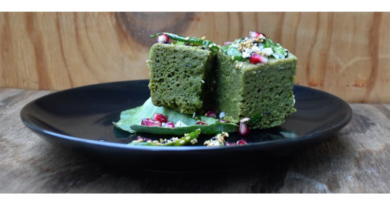 Moong Palak Dhokla, Lentil Spinach Steamed Cake