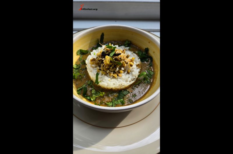 Sprouted Moong Bassaru, A two-in-one recipe